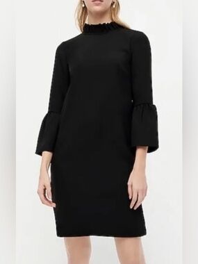 J.Crew 365 Crepe Ruffle Neck Bell Sleeve Dress, Size 10, Like New